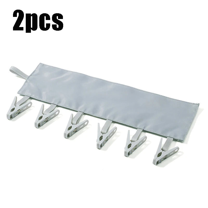 2-Pack Foldable Travel Clothes Hangers & Portable Clothesline Travel Clothes Hanger QXL Light Grey