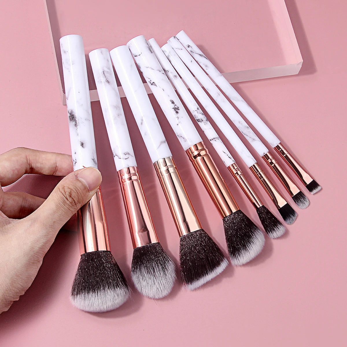 KOSSHOW 12-Pc Makeup Brush Kit with Sponge – Ivory Makeup Brush Set QXL