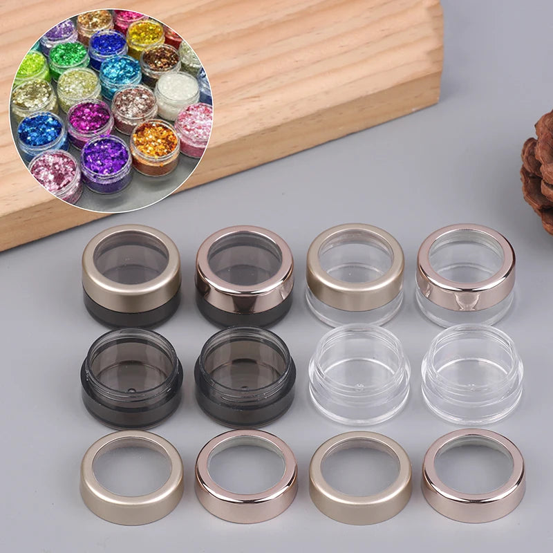 2-Pack 5g Transparent Nail Glitter Jars | ABS Storage Case Nail Glitter Storage Jar QXL
