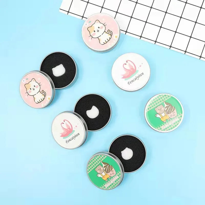 Cartoon Cat Makeup Brush Cleaner Sponge & Portable Case Set Brush Cleaner Set QXL