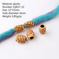 10-Pack Dreadlock Beads | 6mm Plastic Braiding Hair Jewelry Hair Braiding Beads QXL NO.14