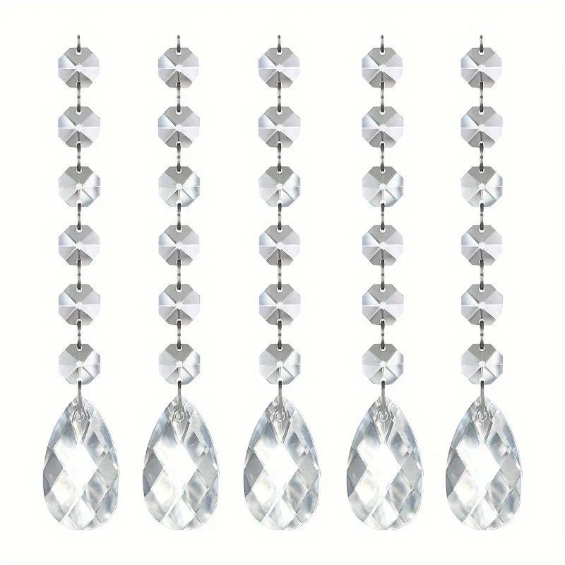 Acrylic Crystal Bead Curtain Pendants – Wedding & Xmas Décor Crystal Bead Pendants QXL 5pcs