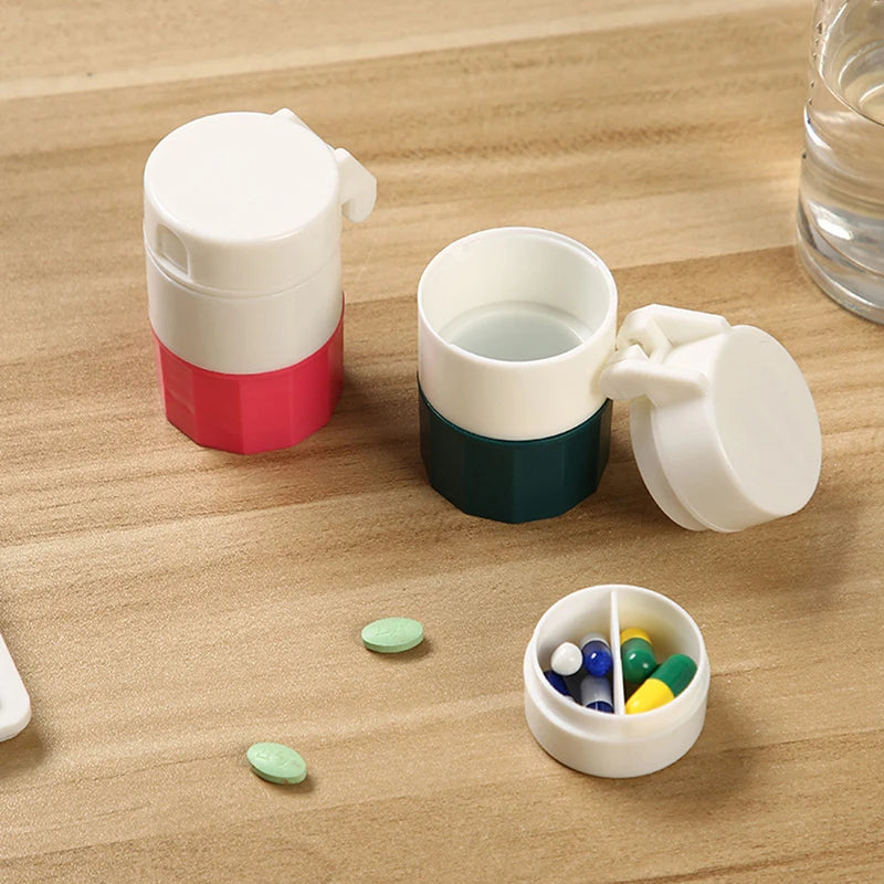 4-in-1 Portable Pill Case, Cutter, Grinder & Organizer Pill Organizer & Cutter QXL