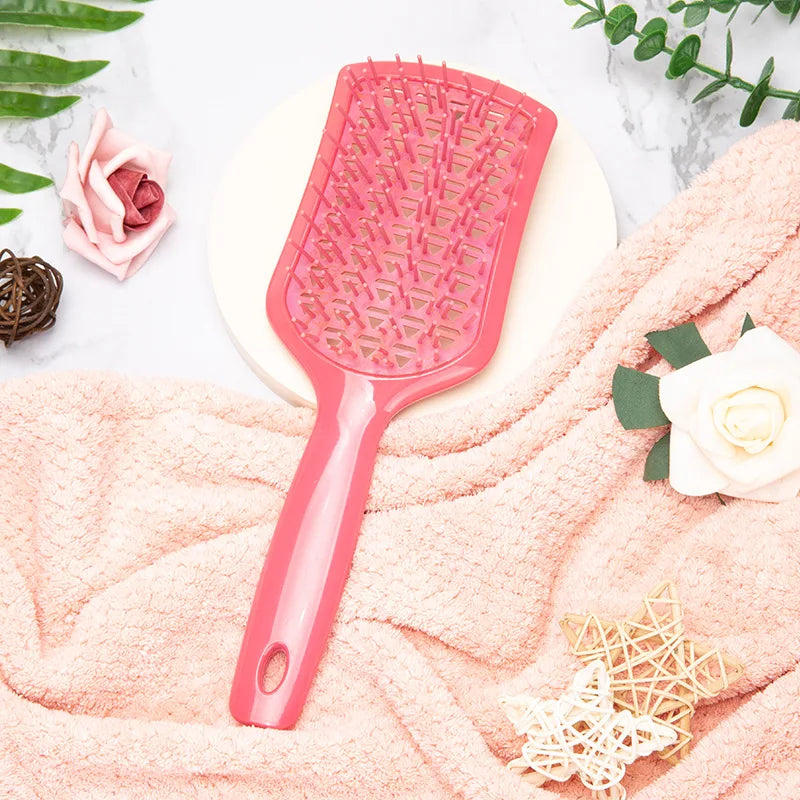 Diamond Hollow Shield Comb | Colour-Changing Detangling Hair Detangling Comb QXL