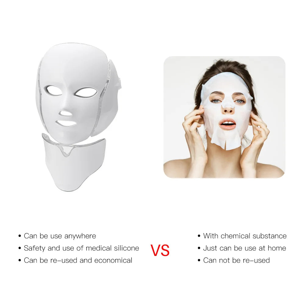 7-Color LED Photon Therapy Face Mask | Skin Rejuvenation LED Therapy Face Mask QXL