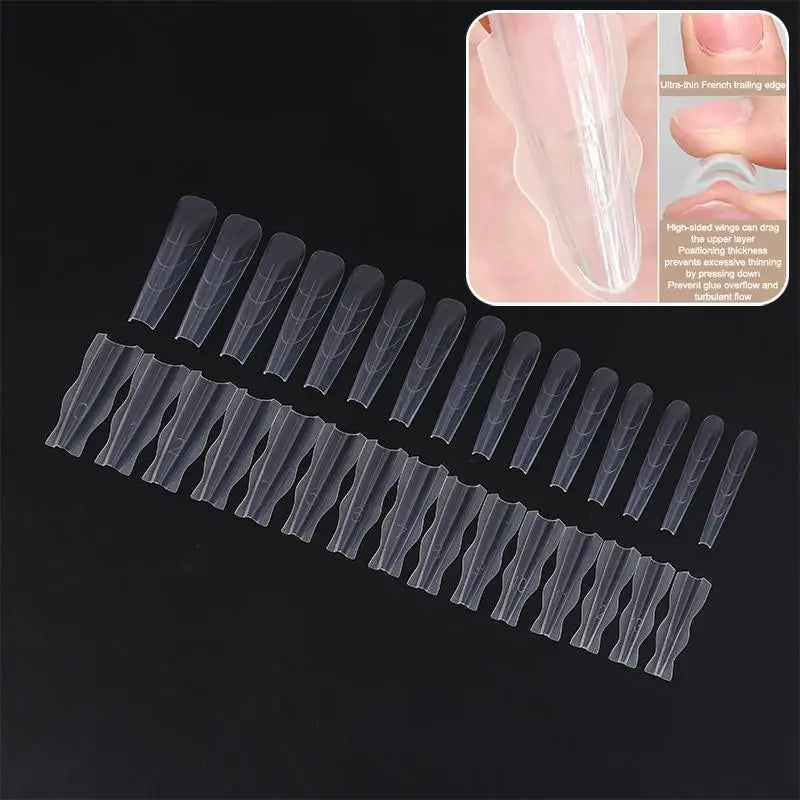 60-Pack Reusable Poly Dual Forms Nail Gel Extension Molds Nail Extension Molds QXL