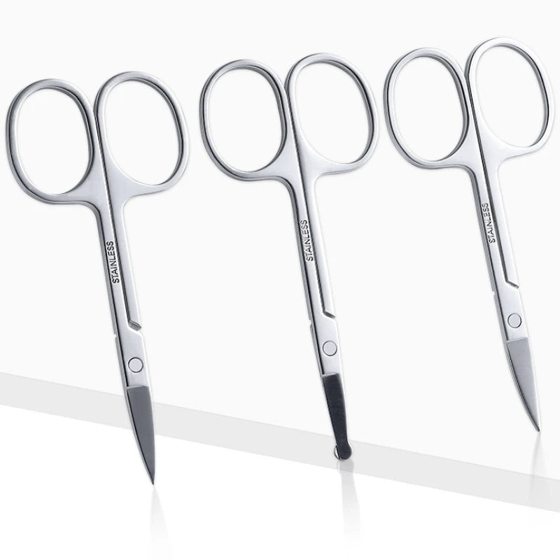 Stainless Steel Eyebrow Nose Nail Scissors & Face Razor Cuticle Trimmer Grooming Scissors QXL