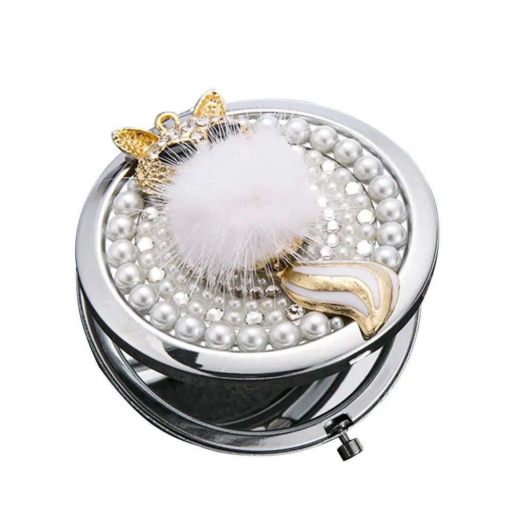 Fox Double-Sided Compact Makeup Mirror | Portable Travel Compact Makeup Mirror QXL
