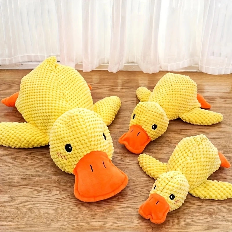 Yellow Duck Dog Calming Plush Squeaky Toy | Indoor Dogs Plush Dog Toy QXL
