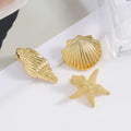 3-Pack Boho Seashell Starfish Hair Clips | Beach Barrettes Set Hair Clip Set QXL 3Pcs