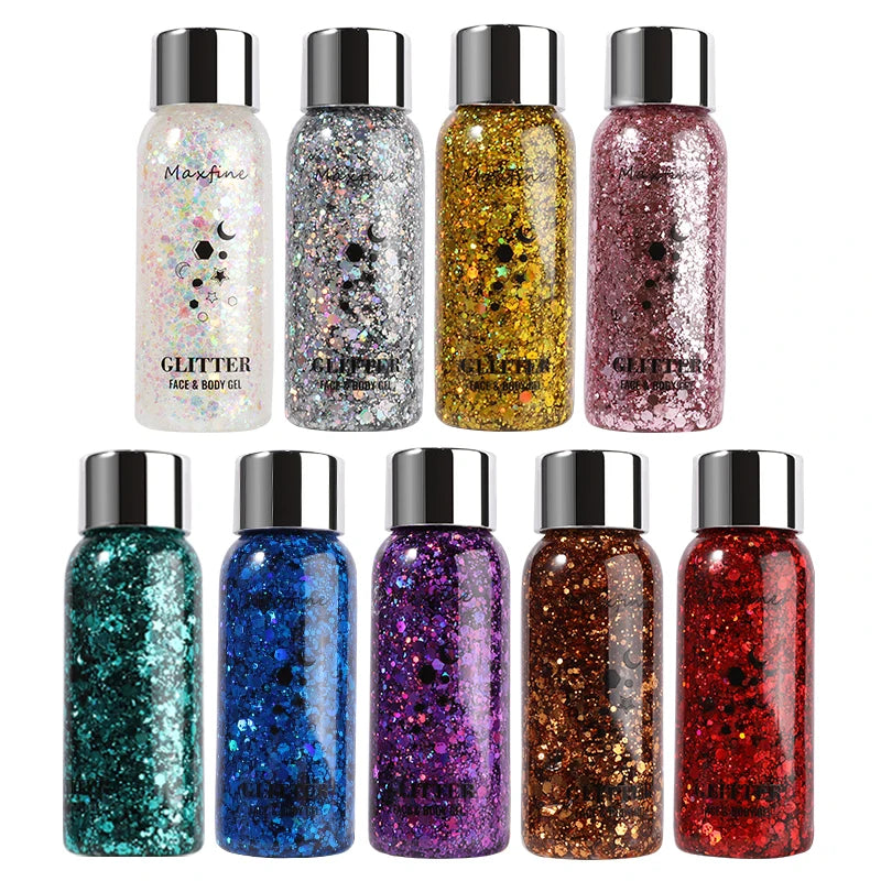 MAXFINE Body Glitter Gel – Face, Hair & Sequins Body Glitter Gel QXL