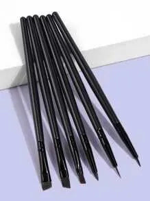 MAANGE 6-Piece Eye Makeup Brush Kit – Eyeshadow & Eyeliner Eye Makeup Brush Set QXL Black