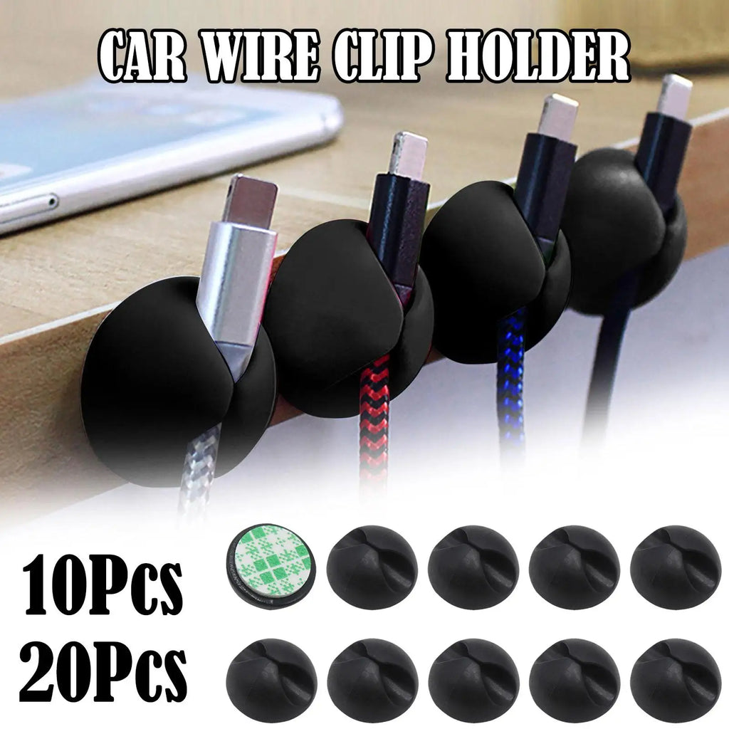 10/20-Pack Silicone Car Cable Clips | Wire Cord Management Car Cable Clips QXL