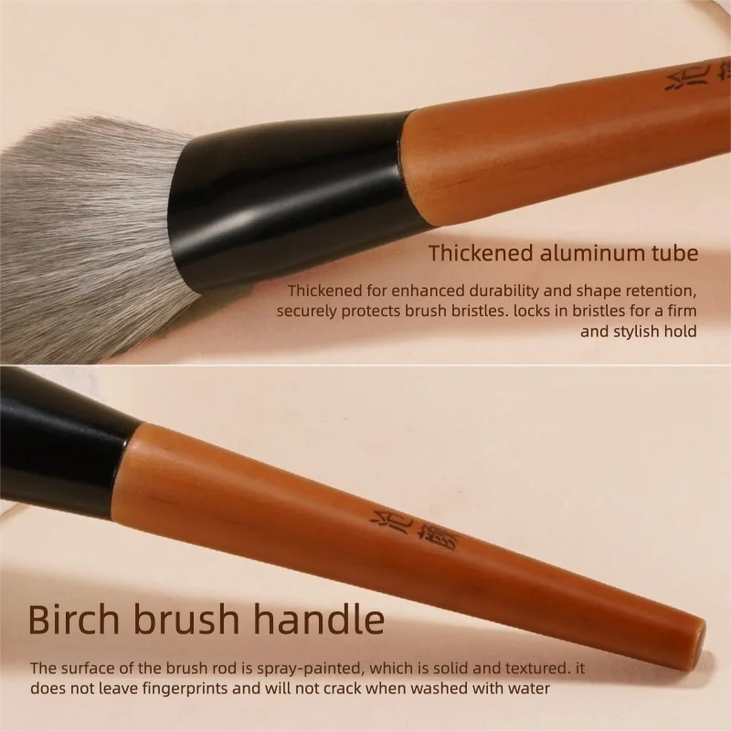 Large Flat Round Loose Powder Setting Brush – Soft Bristles Loose Powder Brush QXL