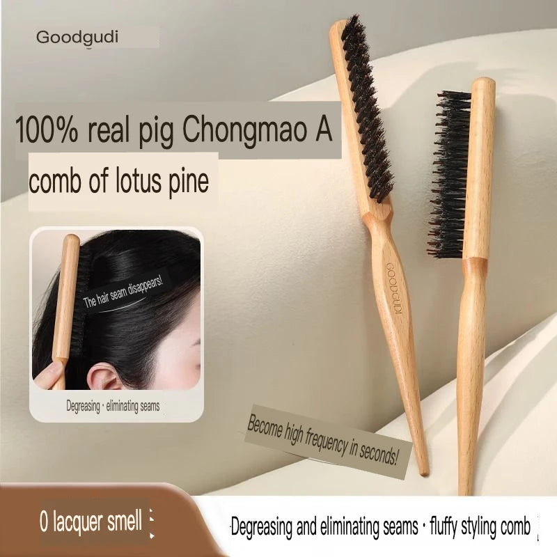 Fine-Tooth Bristle Styling Comb for Curly & Fluffy Hair Hair Styling Comb QXL