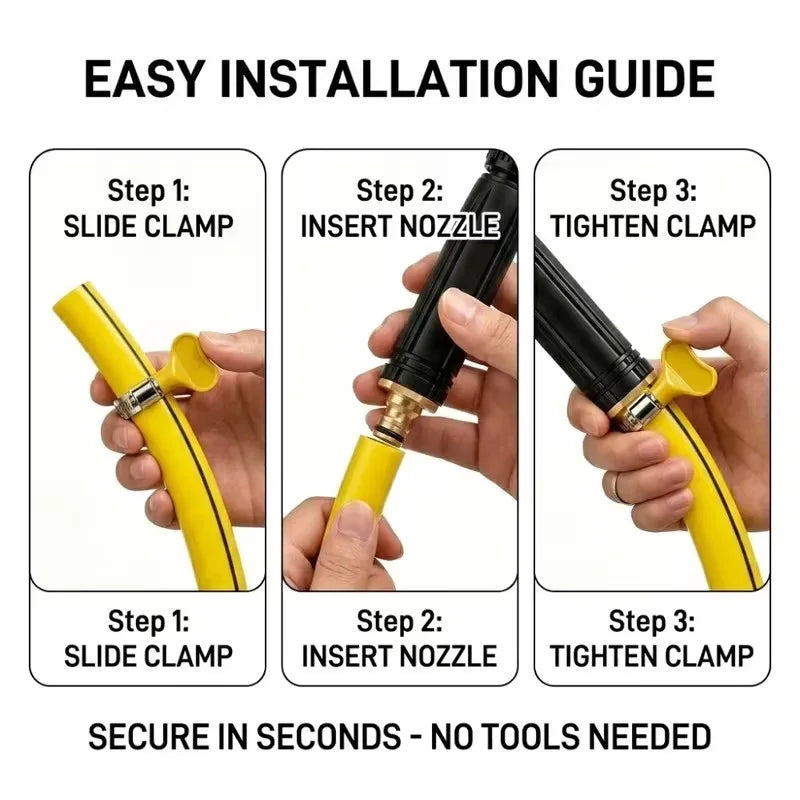 3-Piece High-Pressure Garden Water Gun Set | Copper Nozzle Garden Hose Nozzle Set QXL