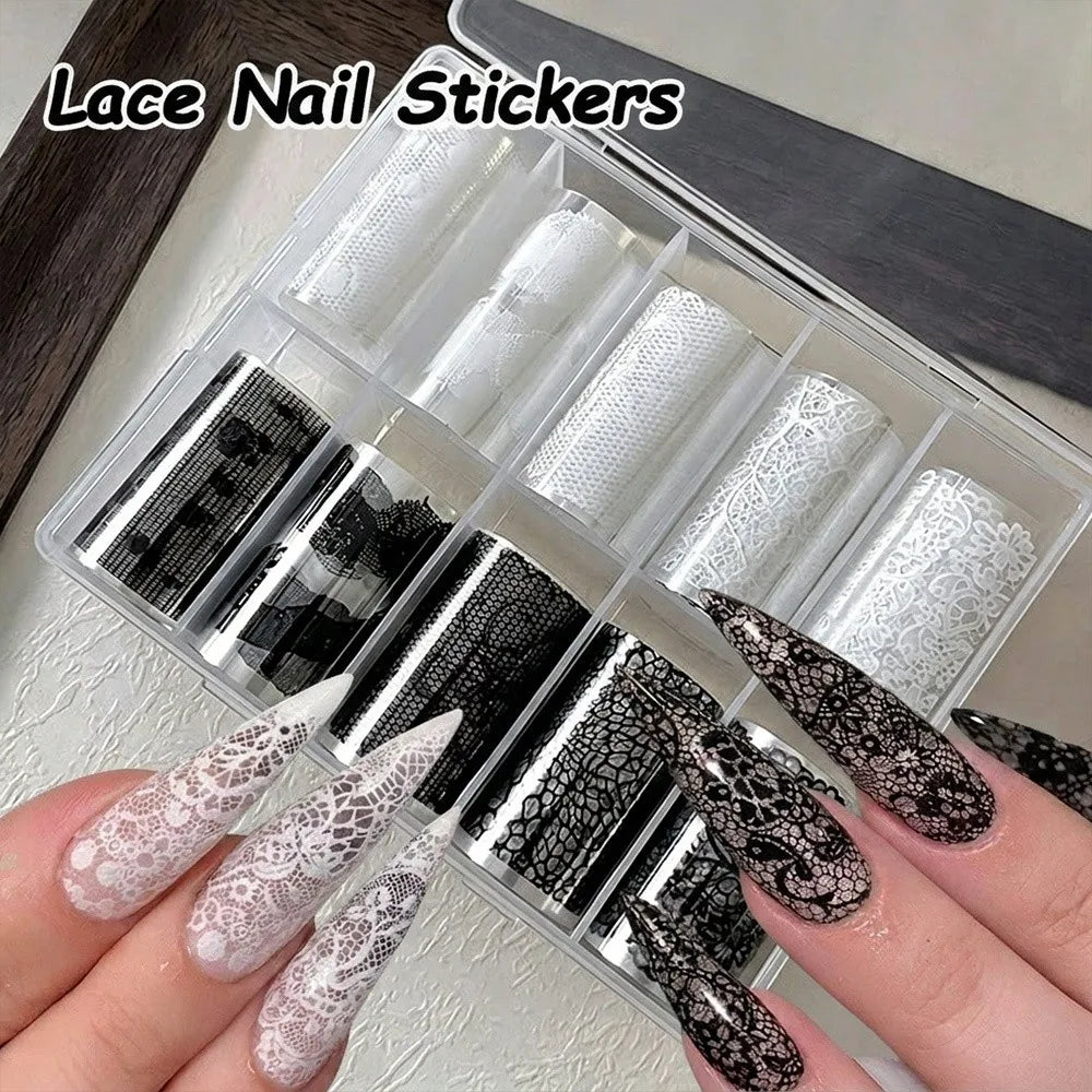 10-Roll Holographic Nail Foil Decals | Aurora Mermaid Transfer Nail Foil Decals QXL
