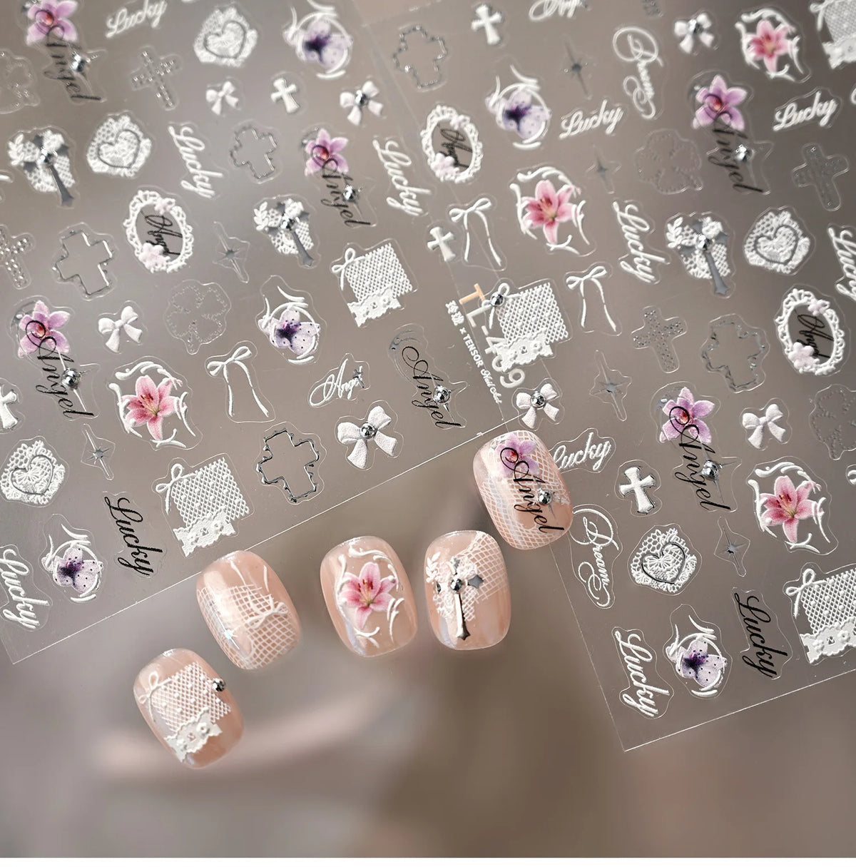 5D Embossed Nail Art Stickers | Cute Cat Kawaii Decals Nail Art Stickers QXL