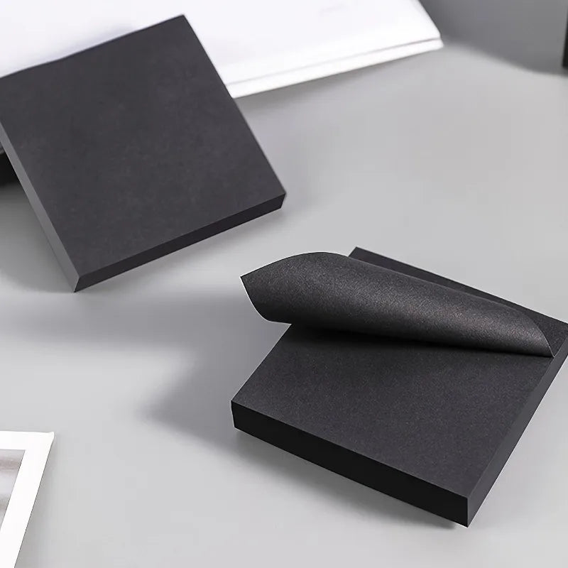Black Self-Adhesive Sticky Notes Pad | Office & Study Use Sticky Notes Pad QXL