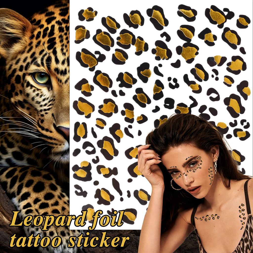 Leopard Print Temporary Tattoo Stickers | Waterproof Face & Body Temporary Tattoo Sticker QXL