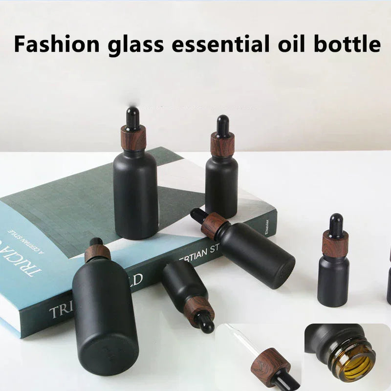 Frosted Black Glass Dropper Bottle | Essential Oil & Serum Glass Dropper Bottle QXL