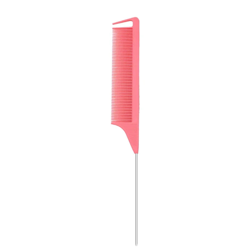 Pro Pointed Rat Tail Comb | Anti-Static Steel Pin Styling Rat Tail Comb QXL Pink1pcs