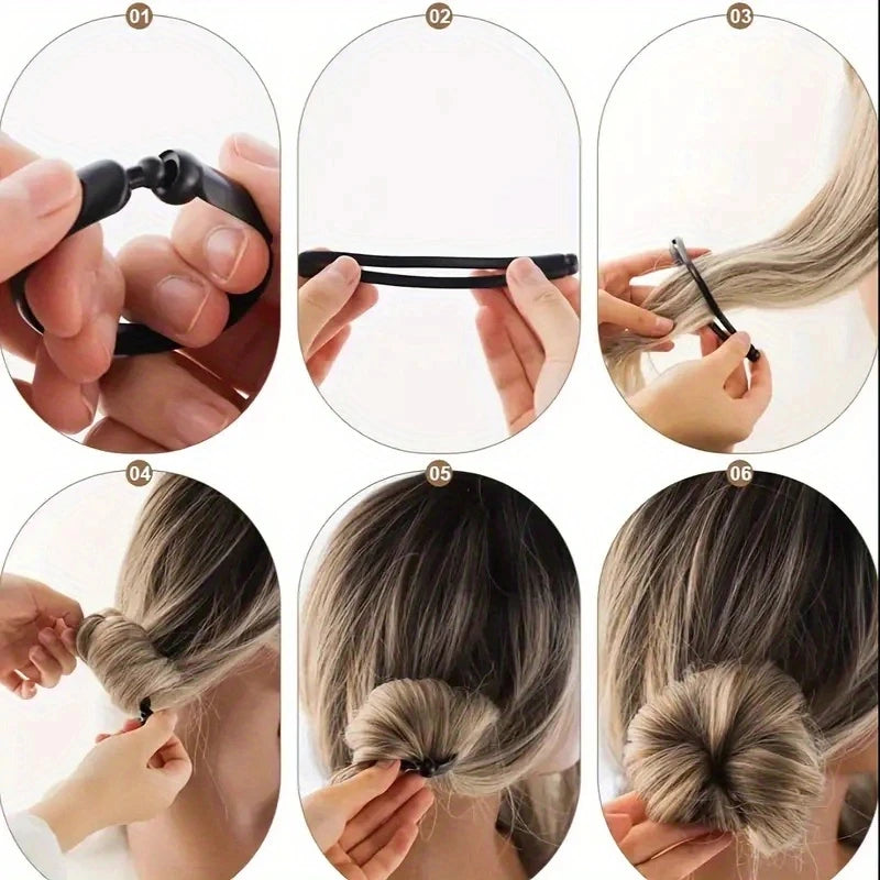 Magic Twist Donut Bun Clips | DIY Ponytail Braider 2/4 Pack Hair Bun Styling Clip QXL