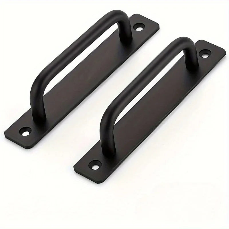 2-Pack Black Barn Door Handles | Sliding Cabinet Pull Set Door Pull Handles QXL