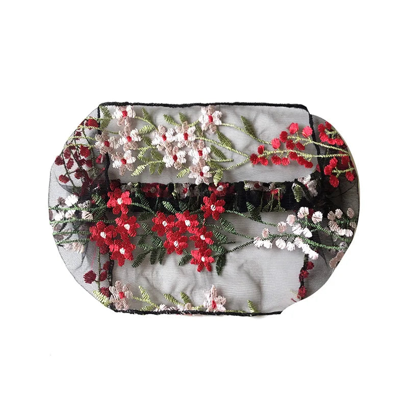 Embroidered Floral Mesh Headband | Elegant Turban Style Floral Mesh Headband QXL