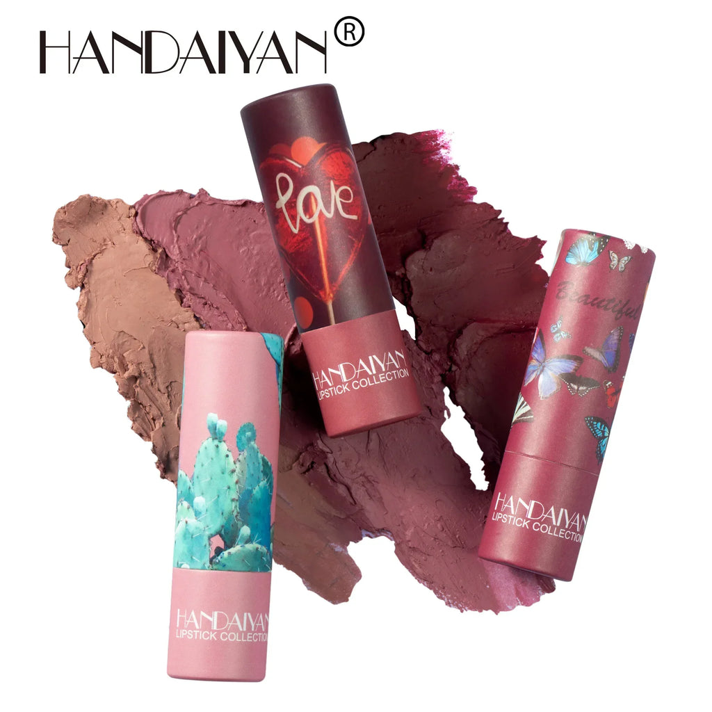 Handaiyan Matte Lipstick | 8 Colors Velvet Paper Tube Matte Lipstick QXL