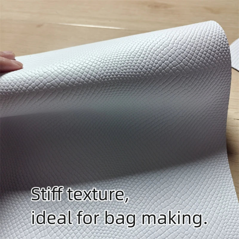 1.6mm White Snake Embossed Top Grain Cowhide Leather Sheet Craft Leather Sheet QXL