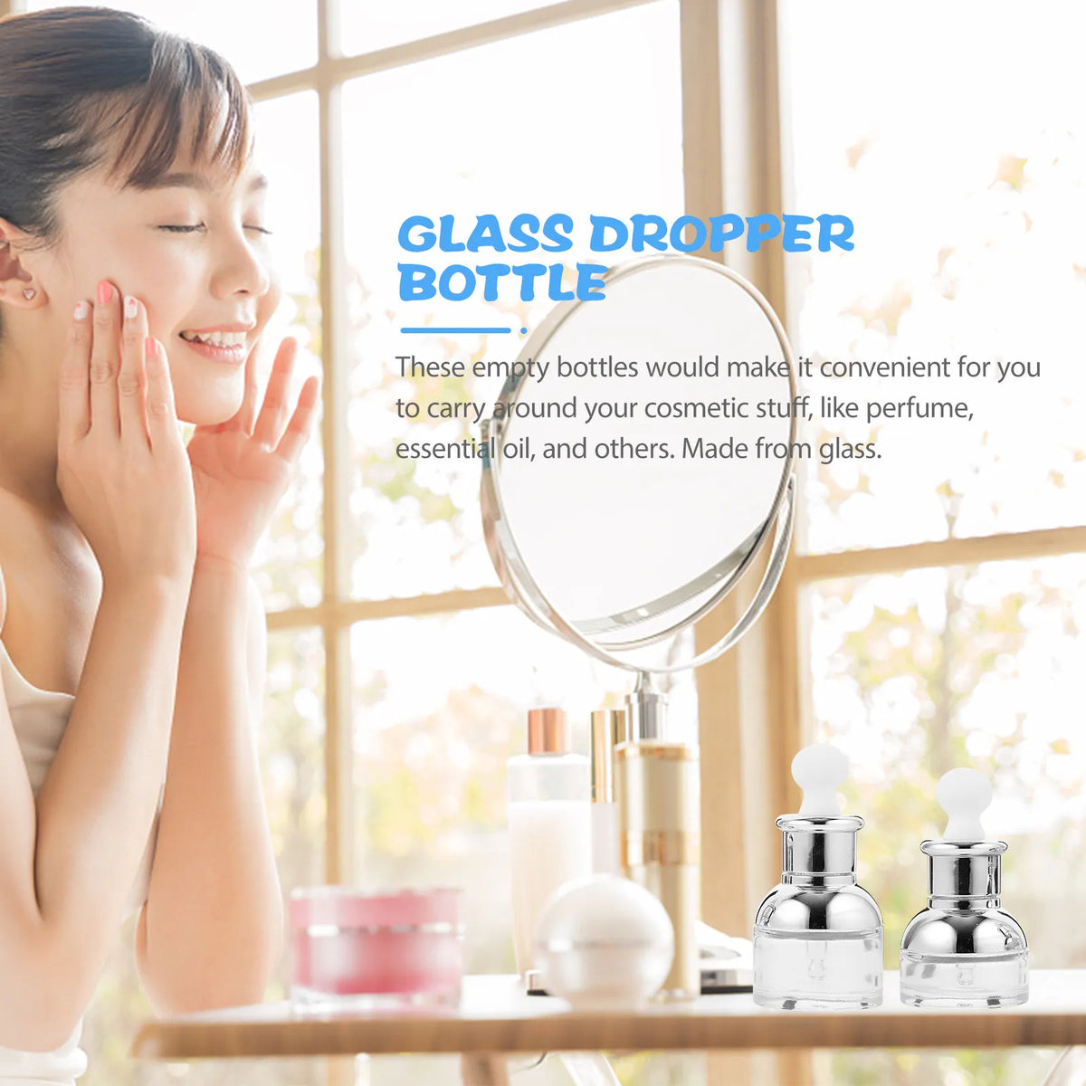 6-Pack Refillable Glass Perfume & Essential Oil Travel Bottles Perfume Travel Bottles QXL