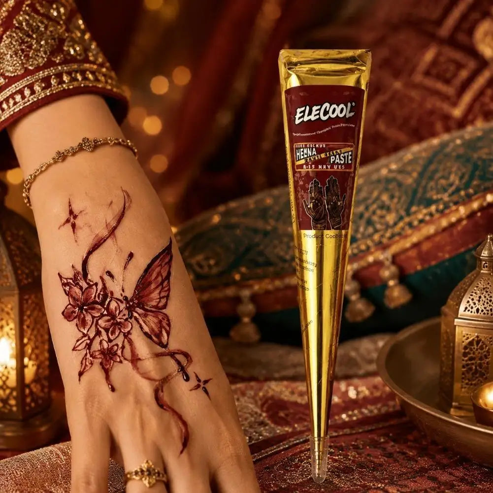 Black Henna Temporary Tattoo Paste Cone | Body Art Ink Temporary Tattoo Paste QXL