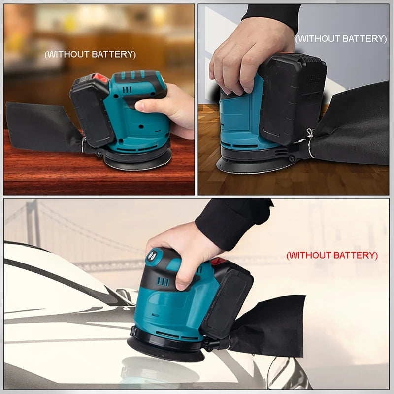 3-Speed Cordless Orbital Sander for Makita 18V Battery 125mm Cordless Orbital Sander QXL