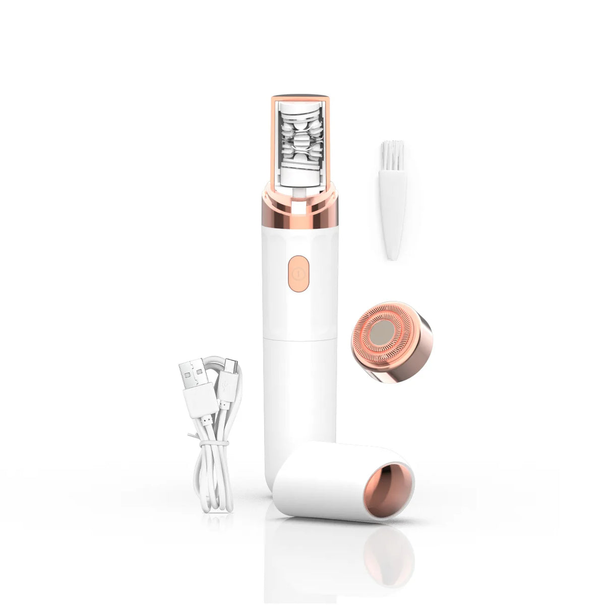 2-in-1 Facial Epilator & Trimmer | USB Rechargeable Hair Remover Facial Epilator QXL White