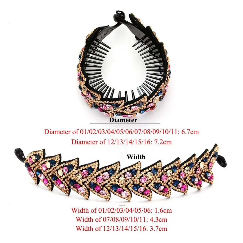 Rhinestone Flower Hair Claw Clip | Crystal Bun Maker Hairpin Crystal Hair Claw Clip QXL