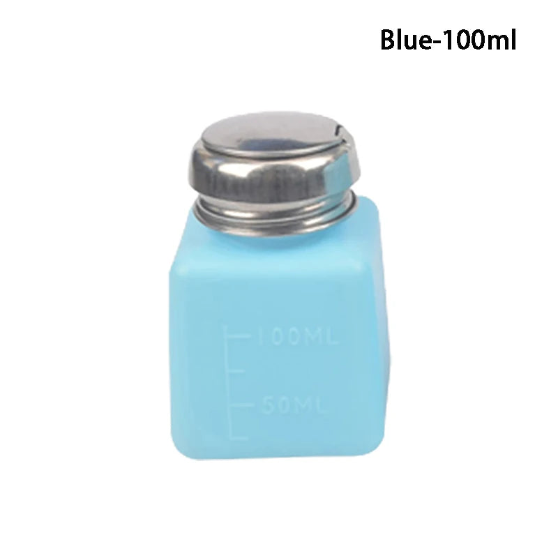 Antistatic Pump Dispenser Bottle 100/200/250ml – Nail & Alcohol Pump Dispenser Bottle QXL 100ML Blue