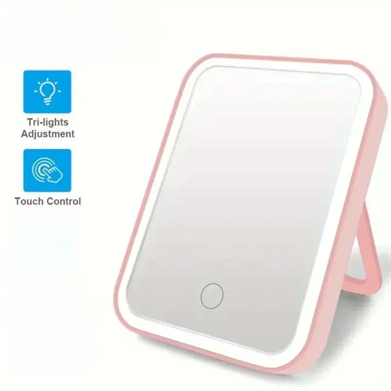 LED Makeup Mirror Touch Dimming & USB Charging | Vanity Lighted Vanity Mirror QXL