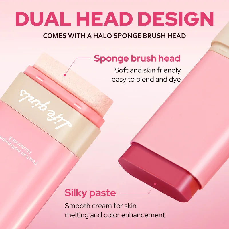 Life Girls Peach Air Blush Stick | Multi-Purpose Highlight & Blush Blush Stick QXL