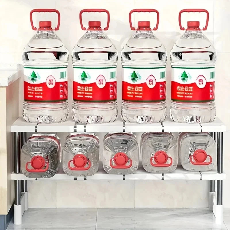 Adjustable Expandable Under-Sink Cabinet Organizer Rack Cabinet Storage Rack QXL