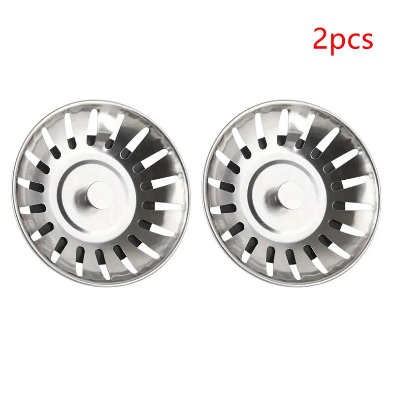 2-Pack Stainless Steel Sink Strainer & Drain Stopper Filter Sink Strainer QXL Silver