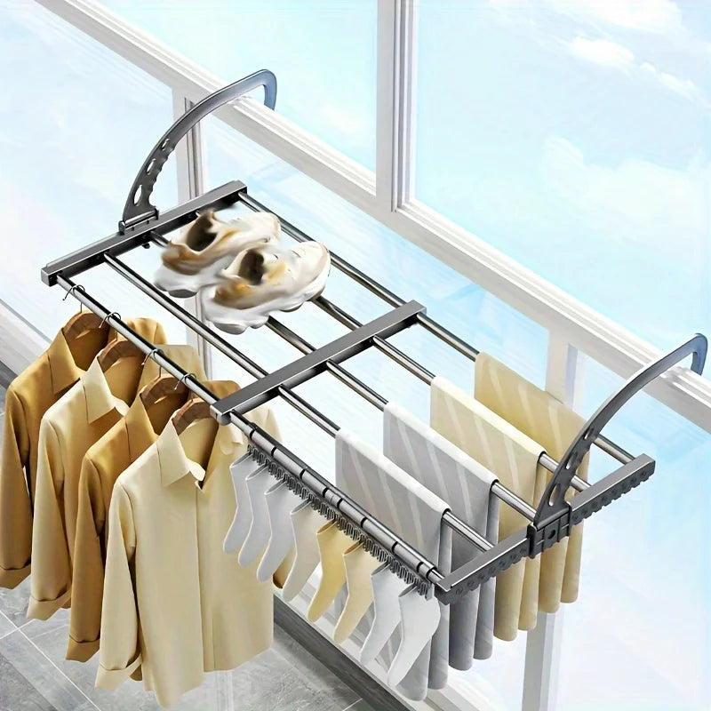 Adjustable Multi-Clip Indoor Drying Rack | Balcony & Window Drying Rack QXL