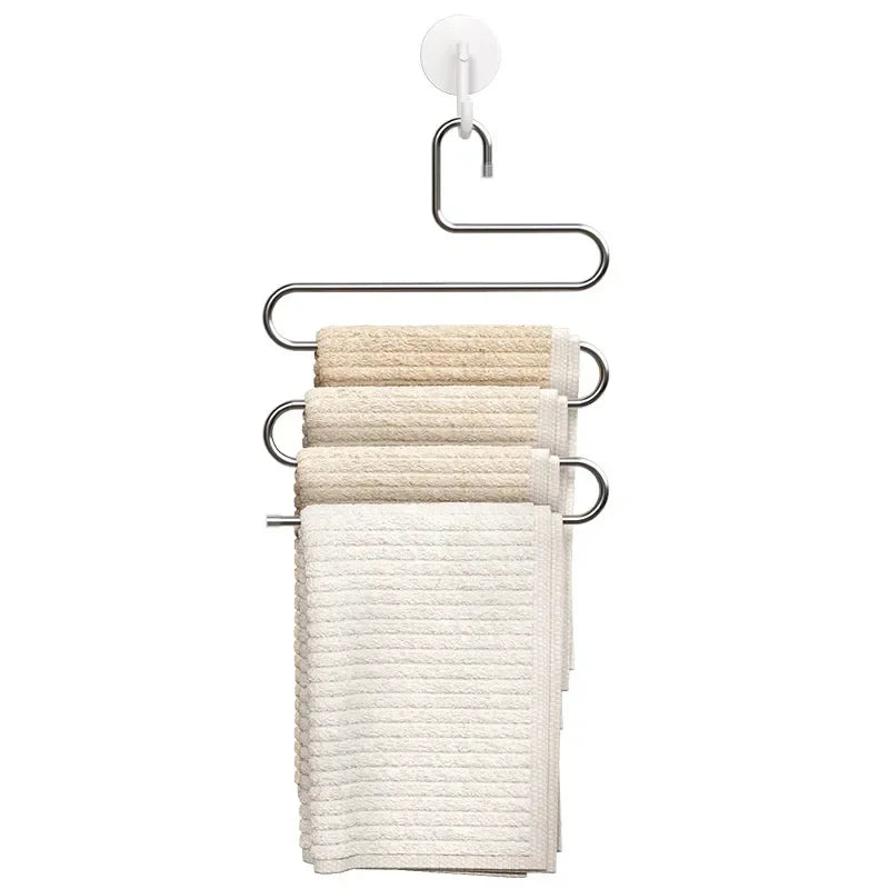 5-Layer Stainless Steel Pants Hanger Rack | Wardrobe Organizer Pants Hanger Rack QXL