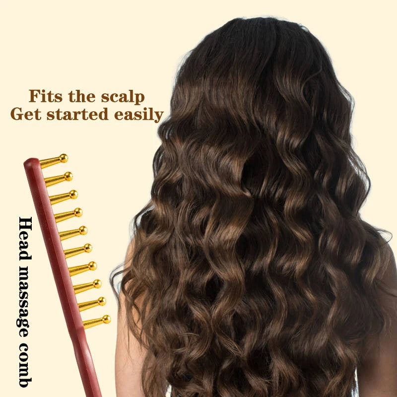 Anti-Static Scalp Massage Comb | Alloy Gua Sha Hair Tool Scalp Massage Comb QXL