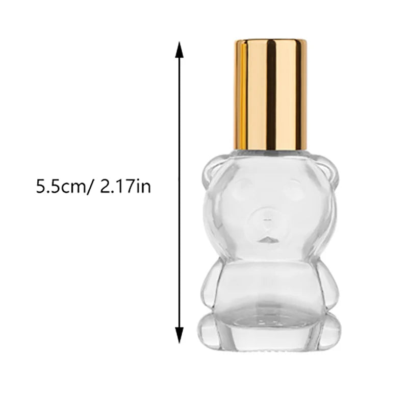 8ml Bear Glass Roller Bottle | Refillable Essential Oil Vial Glass Roller Bottle QXL