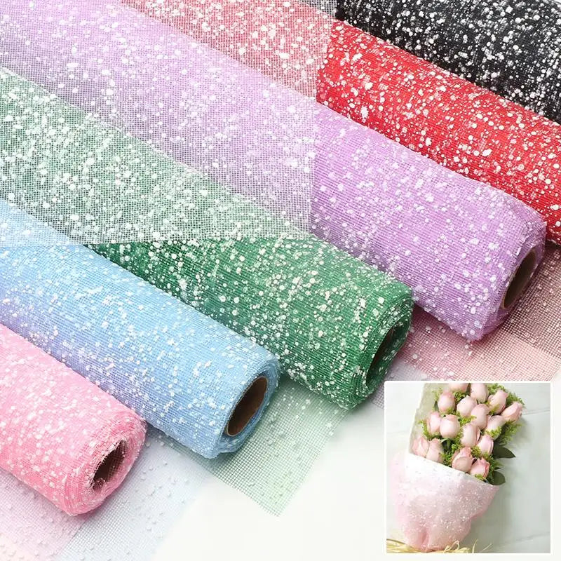 Snow Yarn Mesh Flower Wrapping Gauze | Bouquet Packaging Roll Flower Wrapping Gauze QXL