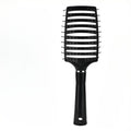 Pink Elastic Scalp Massage Comb | Hollow Detangling Hair Brush Scalp Massage Comb QXL Black