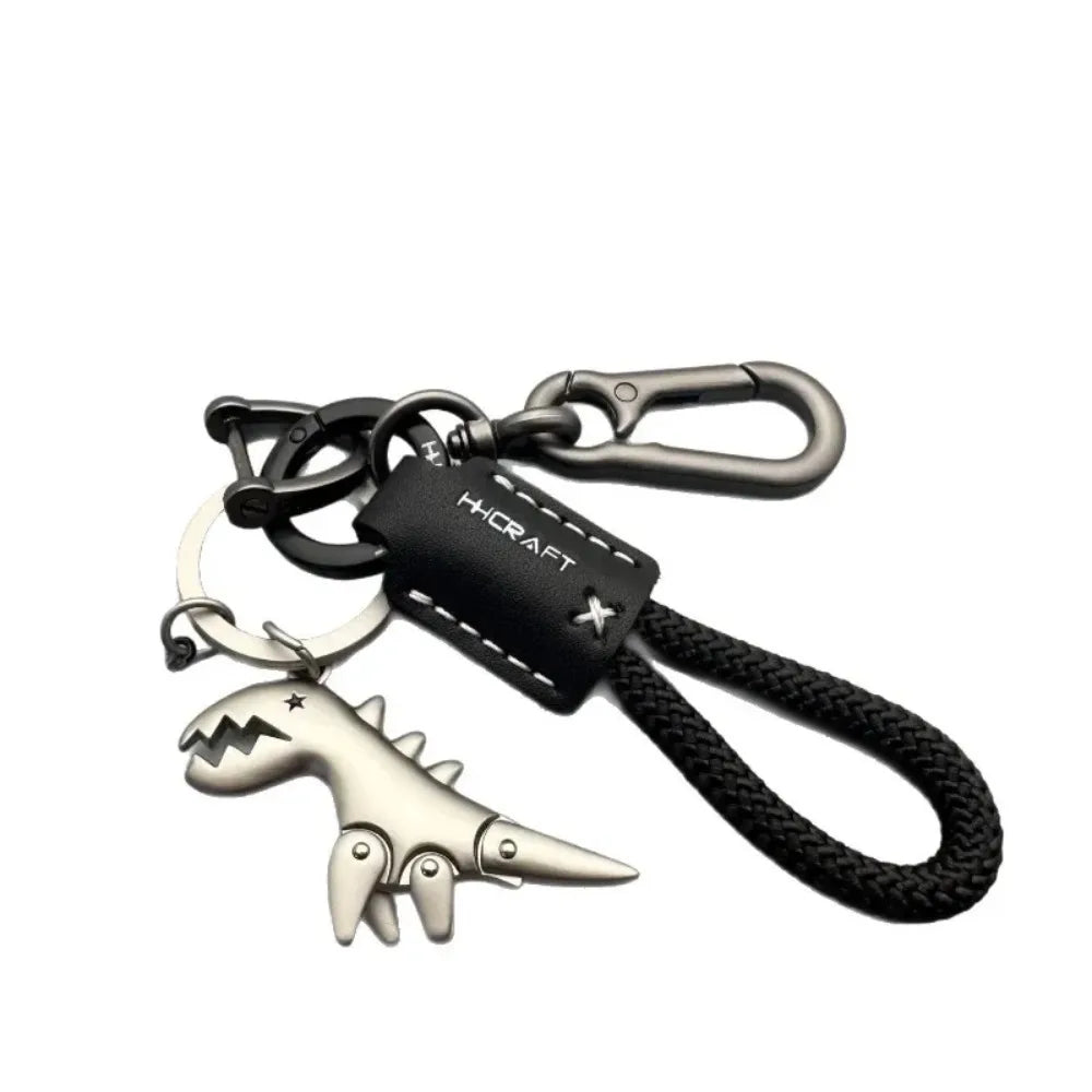 Leather Woven Rope Metal Keychain | Bag & Car Pendant Leather Keychain QXL