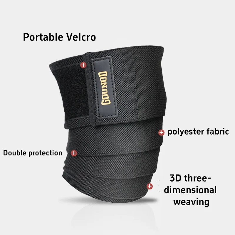 Elastic Knee Wrap Brace with Bandage Strap | Gym & Lifting Knee Wrap Brace QXL