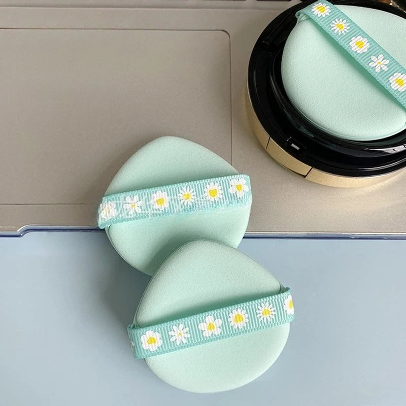 Green Ribbon Air Cushion Powder Puff | Non-Latex Makeup Sponge Cosmetic Powder Puff QXL